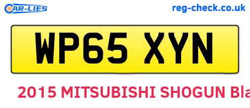 WP65XYN are the vehicle registration plates.
