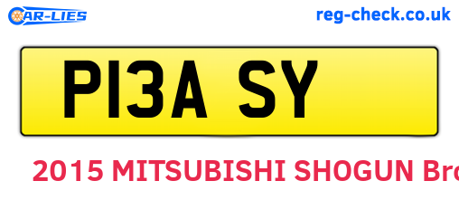 P13ASY are the vehicle registration plates.