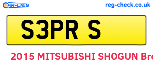 S3PRS are the vehicle registration plates.