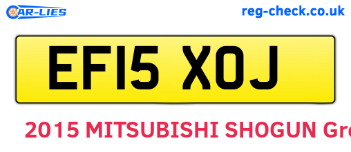 EF15XOJ are the vehicle registration plates.