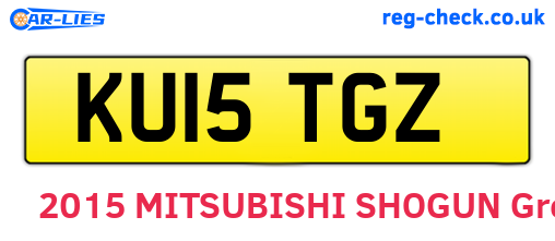 KU15TGZ are the vehicle registration plates.
