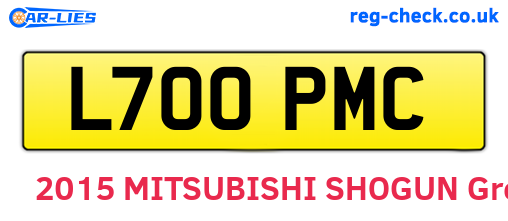L700PMC are the vehicle registration plates.