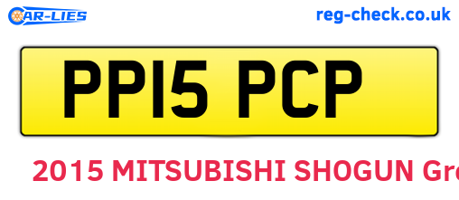 PP15PCP are the vehicle registration plates.