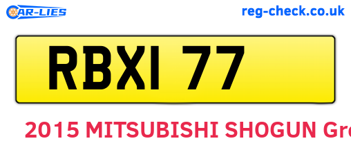 RBX177 are the vehicle registration plates.