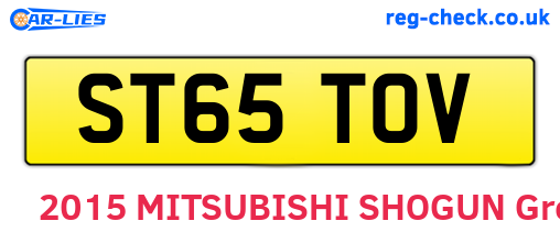 ST65TOV are the vehicle registration plates.