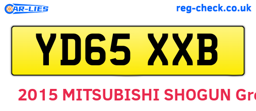 YD65XXB are the vehicle registration plates.