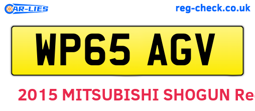 WP65AGV are the vehicle registration plates.