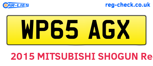 WP65AGX are the vehicle registration plates.