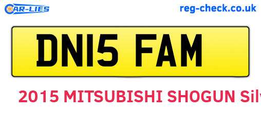 DN15FAM are the vehicle registration plates.