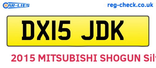 DX15JDK are the vehicle registration plates.