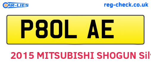 P80LAE are the vehicle registration plates.