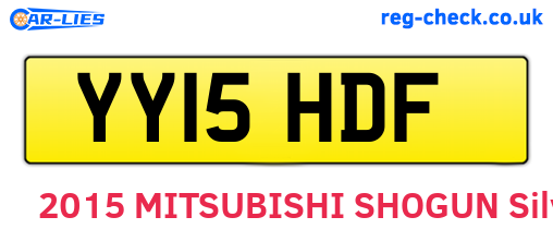 YY15HDF are the vehicle registration plates.