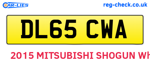 DL65CWA are the vehicle registration plates.