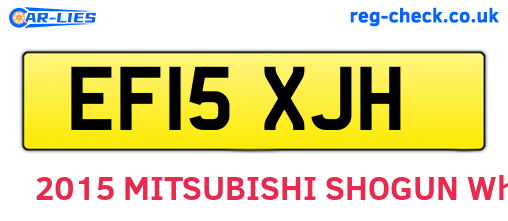 EF15XJH are the vehicle registration plates.