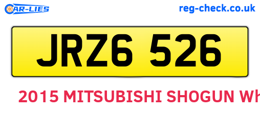 JRZ6526 are the vehicle registration plates.
