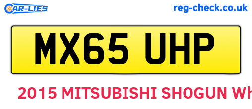MX65UHP are the vehicle registration plates.