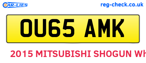 OU65AMK are the vehicle registration plates.