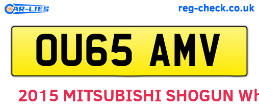 OU65AMV are the vehicle registration plates.