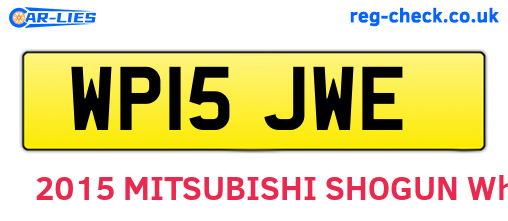 WP15JWE are the vehicle registration plates.