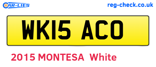 WK15ACO are the vehicle registration plates.