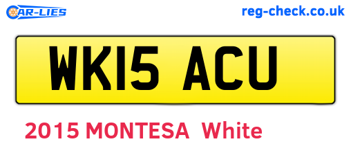 WK15ACU are the vehicle registration plates.