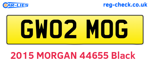 GW02MOG are the vehicle registration plates.