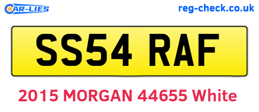 SS54RAF are the vehicle registration plates.