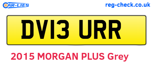 DV13URR are the vehicle registration plates.