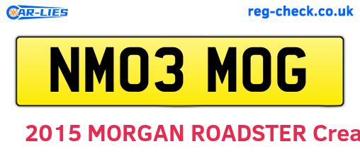 NM03MOG are the vehicle registration plates.