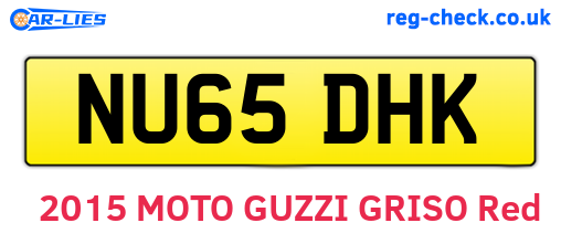 NU65DHK are the vehicle registration plates.
