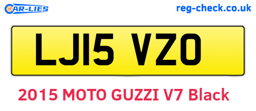 LJ15VZO are the vehicle registration plates.