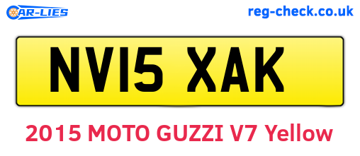 NV15XAK are the vehicle registration plates.