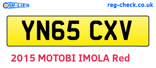 YN65CXV are the vehicle registration plates.