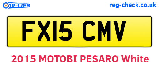 FX15CMV are the vehicle registration plates.