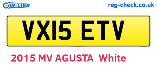 VX15ETV are the vehicle registration plates.