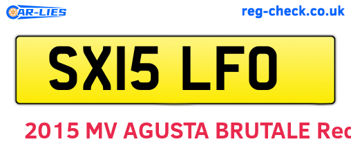 SX15LFO are the vehicle registration plates.