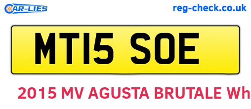MT15SOE are the vehicle registration plates.