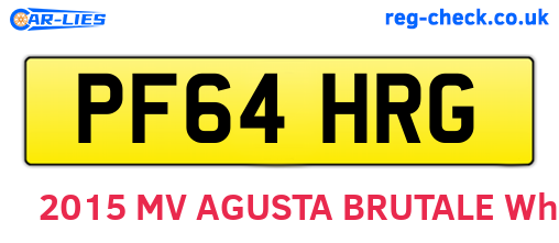 PF64HRG are the vehicle registration plates.