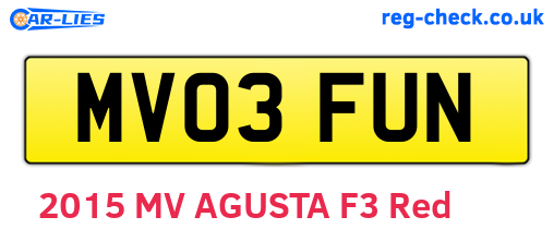 MV03FUN are the vehicle registration plates.