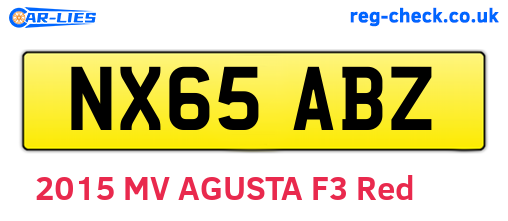 NX65ABZ are the vehicle registration plates.