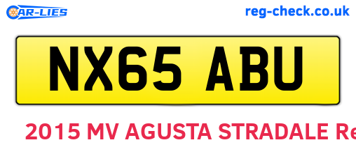 NX65ABU are the vehicle registration plates.