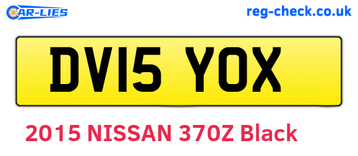 DV15YOX are the vehicle registration plates.