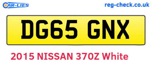 DG65GNX are the vehicle registration plates.