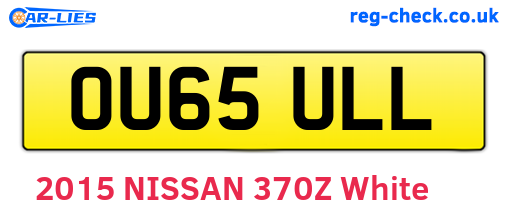 OU65ULL are the vehicle registration plates.