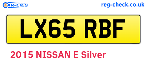 LX65RBF are the vehicle registration plates.