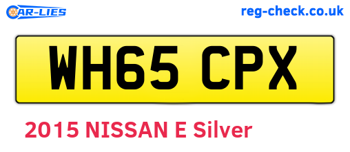 WH65CPX are the vehicle registration plates.