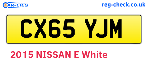 CX65YJM are the vehicle registration plates.