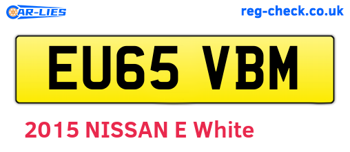 EU65VBM are the vehicle registration plates.