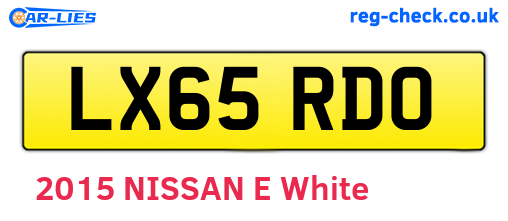 LX65RDO are the vehicle registration plates.
