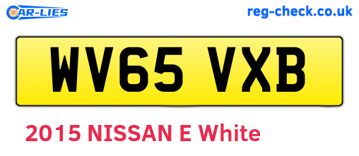 WV65VXB are the vehicle registration plates.